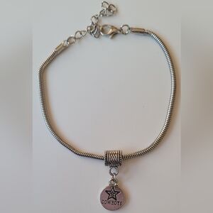 Snake Chain Charm Bracelet With Cowboys Charm